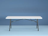 6 Foot Premium Folding Table, White Speckle 96587433