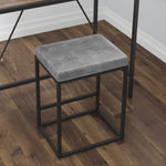 ZUN (Set of 2) Riley Indoor Grey Metal Faux Leather Bar Stools T2396P280641