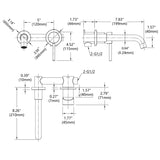 Wall Mount Faucet for Bathroom Sink or Bathtub, Single Handle 2 Holes Brass Rough-in Valve Included, T3177P269102