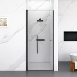24" W x 72" H Semi-Frameless Circular Pivot Shower Door in Matte Black With 1/4" Thick SGCC W2813P331618