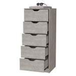 ZUN Logan Concrete Gray 5 Narrow Drawer Dresser B062P175163