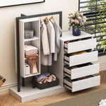 ZUN Wardrobe with 4 Drawers and 3 Shelves,White N820P196888K