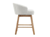 32.25" Swivel Counter Stools Set of 2, Upholstered Counter Height Bar Stools with Solid Rubber Wood N780P504556A