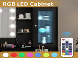 Large Makeup Vanity with Lights, Vanity Table with Charging Station, Vanity Desk with Mirror and 10 34862814