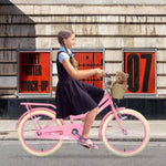 ZUN Multiple Colors,Girls Bike with Basket for 7-10 Years Old Kids,20 inch wheel ,No Training Wheels W1019P171907