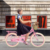 ZUN Multiple Colors,Girls Bike with Basket for 7-10 Years Old Kids,20 inch wheel ,No Training Wheels W1019P171907