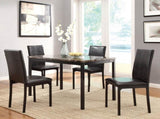 Set of 4 Metal Frame Chairs Brown Faux Leather Seat Black Metal Finish Dining Side Chairs B01146334