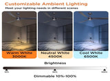 52 Inch Ceiling Fans with Lights Led Remote Control Low Profile Flush Mount for Living Room Bedroom 64464828