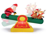 6.2 FT Animated Christmas Inflatable Santa & Reindeer on Seesaw with LED Lights, Waterproof 39590629