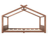 Queen House Floor Bed with Support Slats, Solid Wood House Bed Frame for Kids, No Box Spring Needed W1580P438812