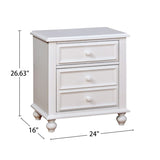 Wooden Nightstand With 2 Drawers, White B016P251388