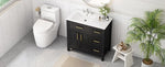 ZUN 36" Bathroom Vanity with Sink Top, Bathroom Vanity Cabinet with Two Doors and Three Drawers, Solid N725P198316B