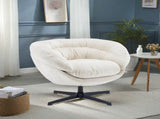 Modern Chenille Chair, 360&deg Swivel Club Chair/Accent Chair with Removable Cushion, Round N817P207777B