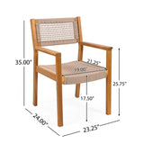 ZUN BRAIDED DINING CHAIR Light Brown N779P202840T