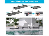 Assemble-Free Chaise Lounge Outdoor, Aluminum Outdoor Chaise Lounge Set of 2 , Patio Lounger W5756P485212