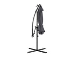 10FT Round Banana Hanging Patio Umbrella with 18 LED Lights, 6 Iron Ribs, Iron Straight & Curved 90913931