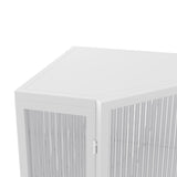 22.25'' Floor Coner Cabinet,Three Tiers with Tempered Glass Doors and Storage Shelves for Bathroom, W757P180793