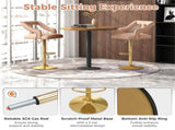 Luxury Dutch Velvet Bar Stools with Adjustable Height , Swivel Seat & Gold Metal Base 40897804