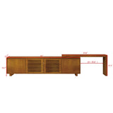 ZUN 63" Mid-Century Modern Extendable TV Stand for TVs up to 75", Media Console TV Cabinet for Living 01148718