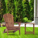 Wooden Outdoor Folding Adirondack Chair Set of 2 Wood Lounge Patio Chair for Garden,Garden, Lawn, W1390124961