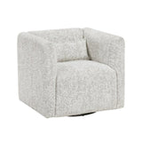 Modern Living Room Swivel Chair Beige Jacquard Fabric Upholstery Pillow Comfort Plywood Furniture B011P315600