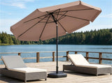 Brown 10ft Scalloped Patio Umbrella with PushButton Tilt, Vented Outdoor Market Parasol with Crank 60246374