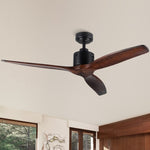 ZUN 52" Farmhouse Rustic Ceiling Fan with Integrated LED and Remote Control 63554003