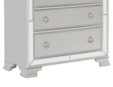 ZUN Modern Traditional Style 1pc Bedroom Chest of Drawers Embossed Textural Fronts Silver Finish B01152307