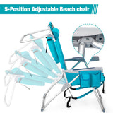 63*70*99cm Heightened Oxford Cloth Silver White Aluminum Tube Bearing 100kg Beach Chair Mint Green 34215828