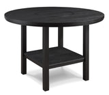 1pc Contemporary Transitional Style Counter Height Round Table w Lazy Susan Charcoal Finish B011P261860