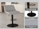 Swivel Bar Stools with Adjustable Height , Backrest, and Soft Knit Fabric - Ideal W2699P360245