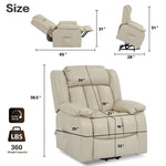 ZUN Lehboson Lift Recliner Chair, Electric Power Recliner Chair for Elderly With Eight Points Massage W1731107267