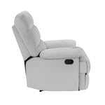 ZUN Reclining Chair Light Gray Velvet Upholstery Square Tufted Back Pillowtop Arms Solid Wood Furniture B011P182495