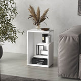 Everet 25" High 3-Tier Side Table Black White B200P286953