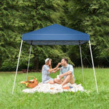 ZUN 2.4 x 2.4m Portable Home Use Waterproof Folding Tent Blue 15855480