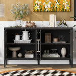 ZUN U-STYLE Storage Cabinet Sideboard Wooden Cabinet with 4 Metal handles ,4 Shelves and 4 Doors for WF309061AAP