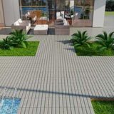Patio Floor Tiles Pack of 22 WPC Wood-Plastic Composite Patio Deck Tiles DIY Interlocking Decking W206P201286