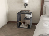 FURNITURE Vega Side Table in melamine with open storage,Onix and White 83083392