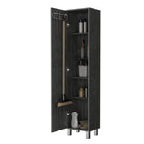 ZUN Lawen Tall Storage Cabinet, Single Door, 3 Broom Hangers B128P176120