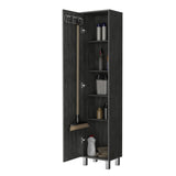 Lawen Tall Storage Cabinet, Single Door, 3 Broom Hangers B128P176121