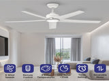 52 inch Ceiling Fans with Lights, Large Air Volume Ceiling Fans with Reversible Quiet DC Motor and 51465188
