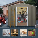 8ft x 6ft Outdoor Metal Storage Shed with Window Grey 02935286