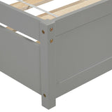 Twin size Platform Bed Wood Bed Frame with Trundle, Gray WF194302AAE