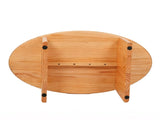 Oval Coffee Table, Modern Wooden Coffee Table for Living Room, Sturdy Center Table with Curved Legs W3101P574156