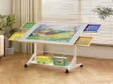 (WHITE) Wooden 1500 Piece Table with Drawer, 35"*27.17" Adjustable Table, 360&deg Tilting W2641P442535