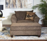 Camero Cafe Fabric 2-Piece Living Room Set, Accent Chair and Ottoman, Brown T2574P195447