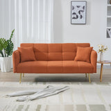 70-inch teddy fleece sofabed, convertible futon sofabed with adjustable arms and backrest, modern W2290P257421