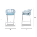 Maiden 27" Set of 2 Patio Counter Stool, Sky Blue Sunproof Olefin B2719P245993