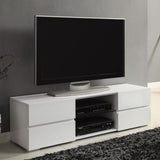 Glossy White 4-Drawer TV Console B062P153726