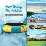 10 Feet Floating Water Trampoline - 330 lbs Capacity, Durable PVC/Oxford Cloth, with 500W Inflator & 39663320